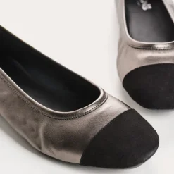 BALLERINES HALCINE CUIR METALLISE