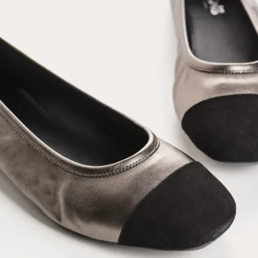 BALLERINES HALCINE CUIR METALLISE