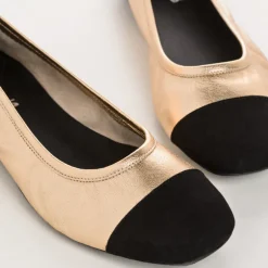 BALLERINES HALCINE CUIR METALLISE