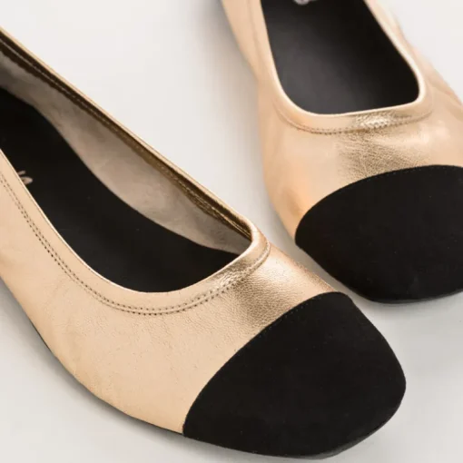 BALLERINES HALCINE CUIR METALLISE