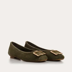 BALLERINES HAMARANTE CUIR VELOURS