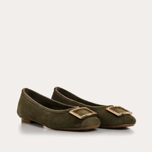 BALLERINES HAMARANTE CUIR VELOURS