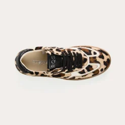 BASKETS ATHENA CUIR LEOPARD