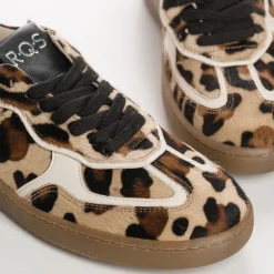 BASKETS ATHENA CUIR LEOPARD