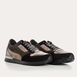 BASKETS ELECTRA MIX CUIR VELOURS