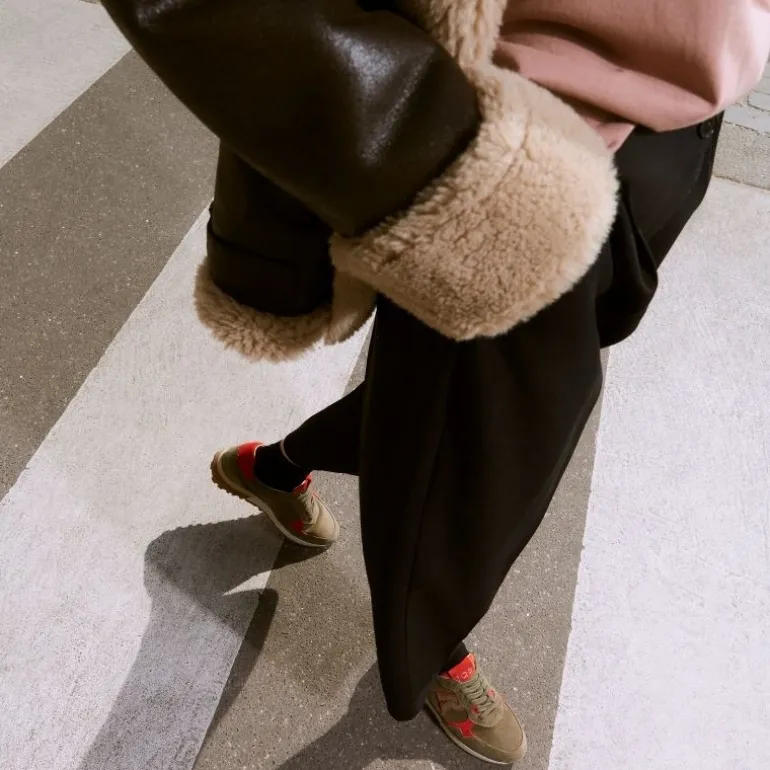 BASKETS MANIA CUIR VELOURS