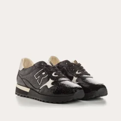BASKETS MANIA CUIR VERNIS GRAINE