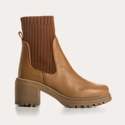 BOOTS A TALONS DITA CUIR GRAINE
