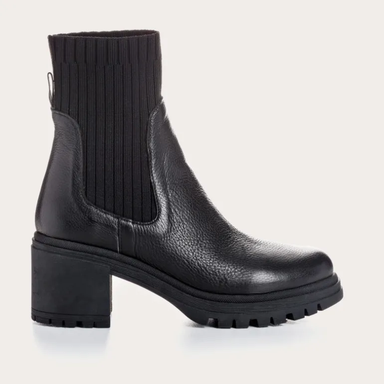 BOOTS A TALONS DITA CUIR GRAINE