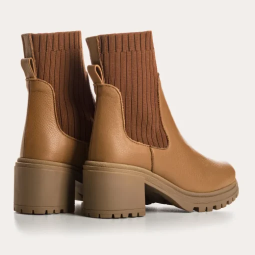 BOOTS A TALONS DITA CUIR GRAINE