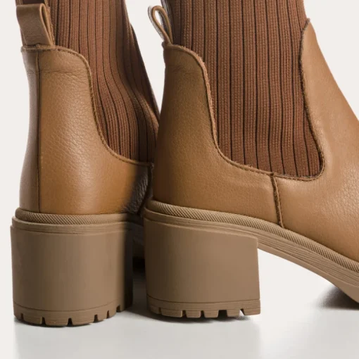 BOOTS A TALONS DITA CUIR GRAINE