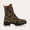 BOOTS DUSKY CUIR VELOURS LEOPARD