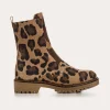 BOOTS DUSKY CUIR VELOURS LEOPARD