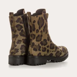 BOOTS DUSKY CUIR VELOURS LEOPARD