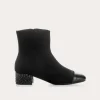 BOTTINES A TALONS ROXANE CUIR VELOURS ET GLITTER