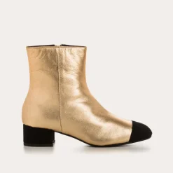 BOTTINES A TALONS ROXANE CUIR METALLISE