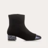BOTTINES A TALONS ROXANE CUIR VELOURS ET GLITTER