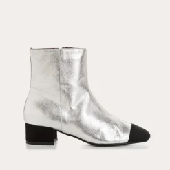 BOTTINES A TALONS ROXANE CUIR METALLISE