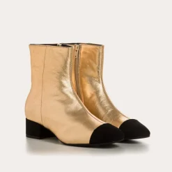 BOTTINES A TALONS ROXANE CUIR METALLISE