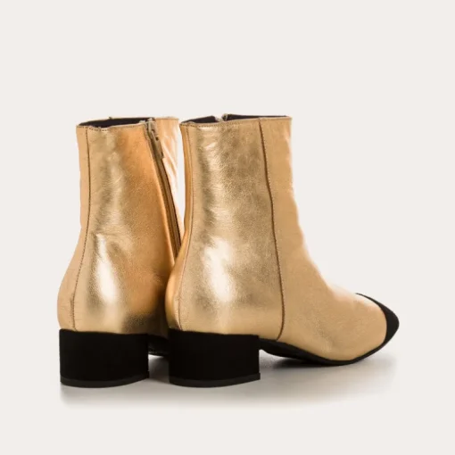 BOTTINES A TALONS ROXANE CUIR METALLISE