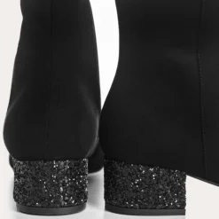 BOTTINES A TALONS ROXANE CUIR VELOURS ET GLITTER