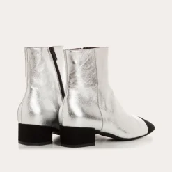 BOTTINES A TALONS ROXANE CUIR METALLISE