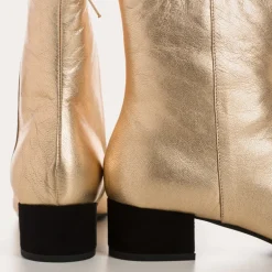 BOTTINES A TALONS ROXANE CUIR METALLISE