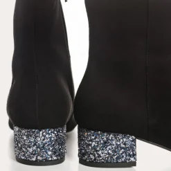 BOTTINES A TALONS ROXANE CUIR VELOURS ET GLITTER