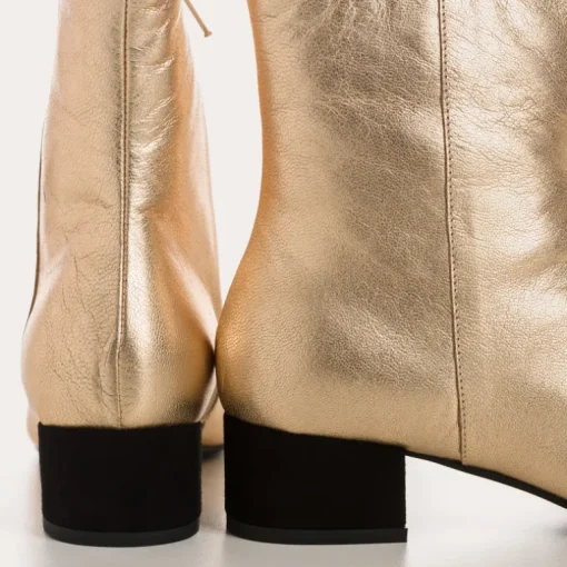 BOTTINES A TALONS ROXANE CUIR METALLISE