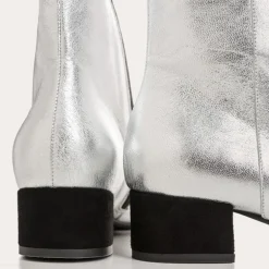BOTTINES A TALONS ROXANE CUIR METALLISE