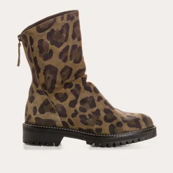 BOTTINES DUNK CUIR VELOURS LEOPARD