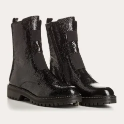 BOTTINES DUSKY VERNIS GRAINE