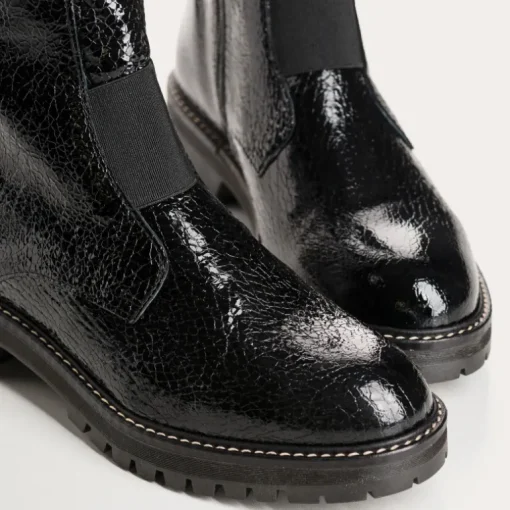 BOTTINES DUSKY VERNIS GRAINE