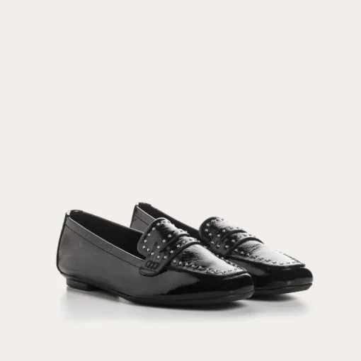 MOCASSINS HELODIE CUIR VERNIS ET CLOUS