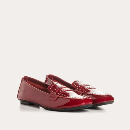 MOCASSINS HELODIE CUIR VERNIS ET CLOUS