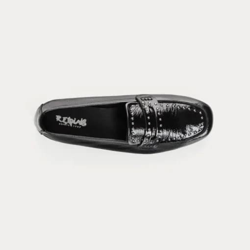 MOCASSINS HELODIE CUIR VERNIS ET CLOUS