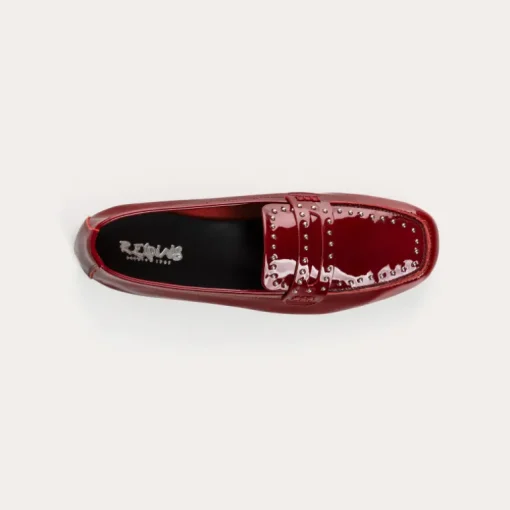 MOCASSINS HELODIE CUIR VERNIS ET CLOUS