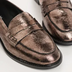 MOCASSINS JOYA CUIR METALLISE