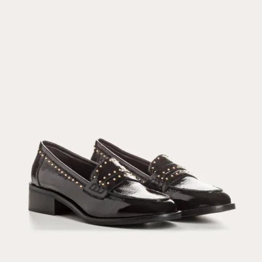 MOCASSINS JOYA ROCK CUIR VERNIS ET CLOUS