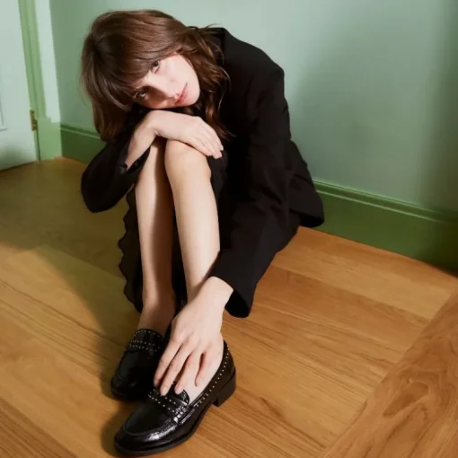 MOCASSINS JOYA ROCK CUIR VERNIS ET CLOUS