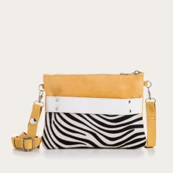 POCHETTE CARLA ZEBRE/CUIR VELOURS