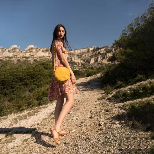 SAC CALIOPE CUIR VELOURS